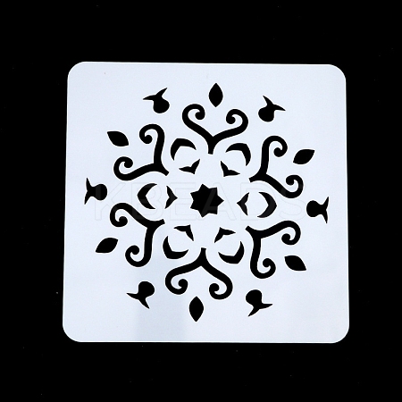 Flower Pattern Eco-Friendly PET Plastic Hollow Painting Silhouette Stencil DRAW-PW0008-04D-1