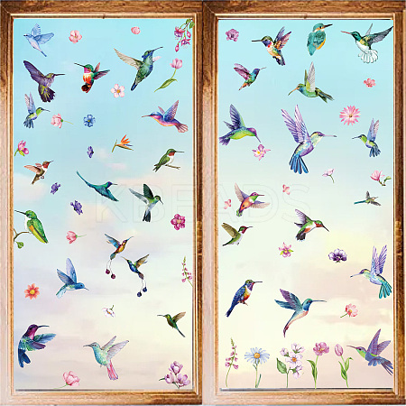 8Pcs 8 Styles Rectangle Plastic Window Stickers DIY-WH20015-003-1