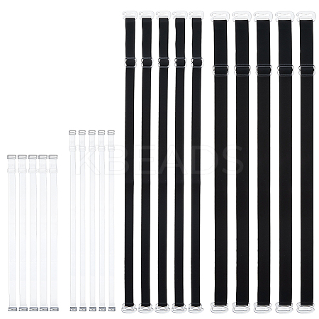 20 Pairs 4 Styles Silicone & TPU Adjustable Bra Straps FIND-FH0016-75-1