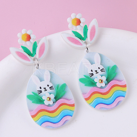 Easter Acrylic Dangle Stud Earrings FS-WG8F84A-05-1