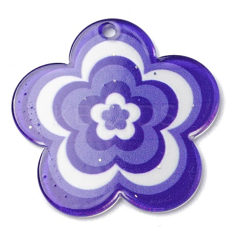 Acrylic Pendants with Glitter Powder MACR-Q160-01F-1