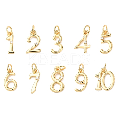Brass Micro Pave Cubic Zirconia Pendants KK-D019-28G-1