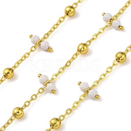 Handmade Faceted Natural Howlite Beaded Chains CHC-L050-02G-06-1