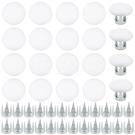 24 Bags Flat Round Cloth Cap Nail Buttons BUTT-BC0001-21C-1