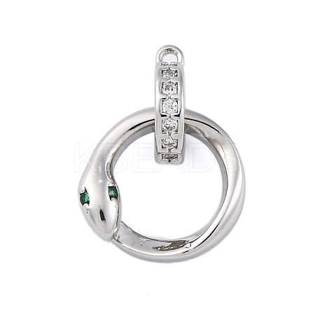 Brass Micro Pave Cubic Zirconia Pendants KK-P289-10P-1