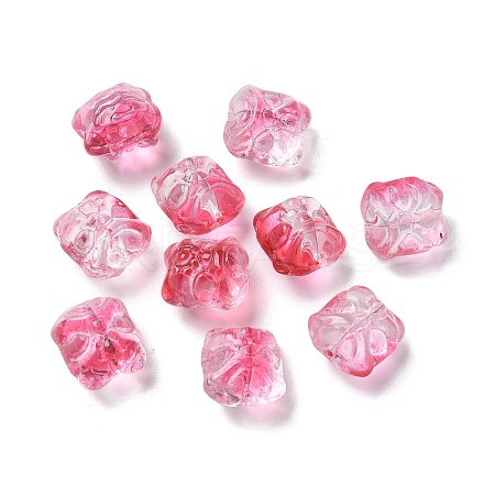 Baking Paint Transparent Glass Beads GLAA-C035-01O-1