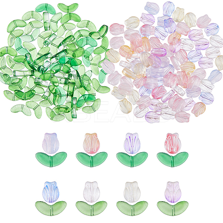 8 Bags 8 Colors Transparent Glass Beads GLAA-HS0001-24-1