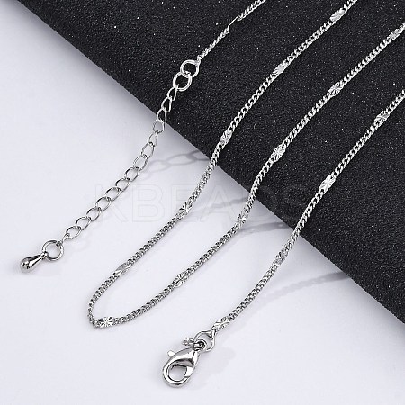 Brass Curb Chains Necklaces for Women NJEW-D302-06P-1