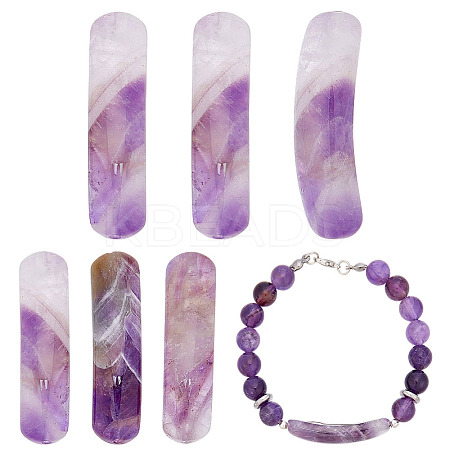 6Pcs Natural Fluorite Connector Charms G-AR0006-27C-1