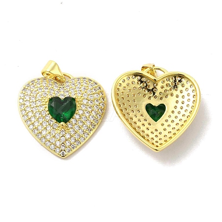 Brass Micro Pave Clear Cubic Zirconia Pendants KK-A180-01G-01-1