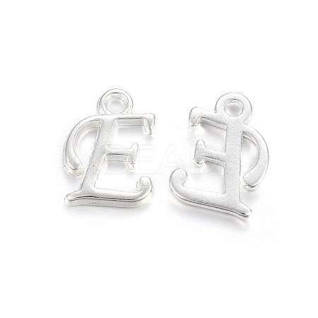 Silver Color Plated Alloy Letter Pendants LS-PALLOY-J718-01S-E-1