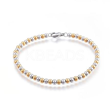 304 Stainless Steel Beaded Bracelets BJEW-G544-34A-1