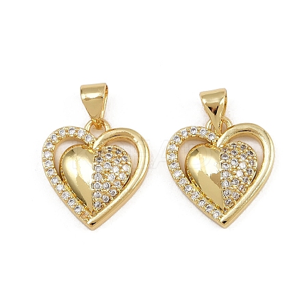 Brass Micro Pave Clear Cubic Zirconia Pendants ZIRC-I367-13G-08-1