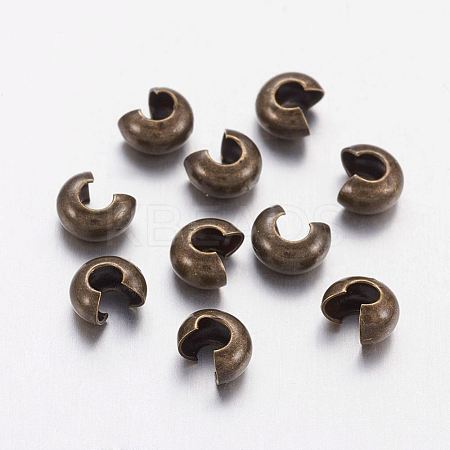 Brass Crimp Beads Covers KK-H291-NFAB-NF-1