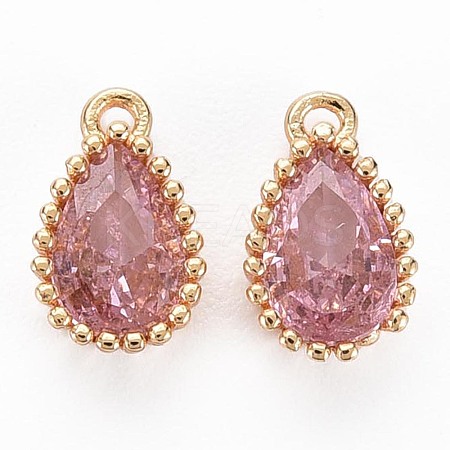 Brass Inlaid Cubic Zirconia Charms KK-S356-771K-1