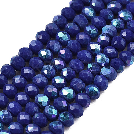 Electroplate Opaque Solid Color Glass Beads Strands EGLA-A044-P2mm-L07-1