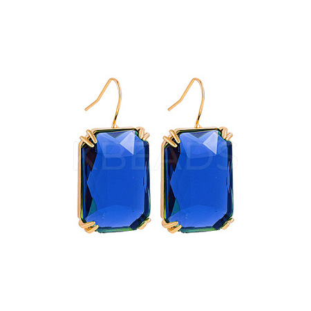 Rectangle Alloy Cubic Zirconia Dangle Earrings FS-WGB3F13-08-1