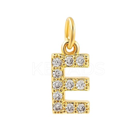 Brass Cubic Zirconia Pendants with Jump Rings FIND-PW0024-09E-1