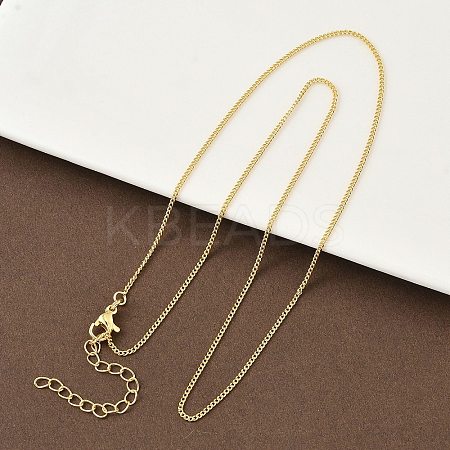 1.2MM Brass Curb Chain Necklaces for Women NJEW-K271-03G-1