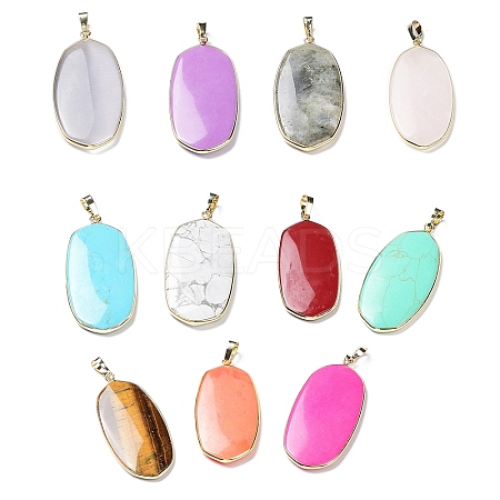 Natural & Synthetic Mixed Gemstone Pendants G-K338-05-1
