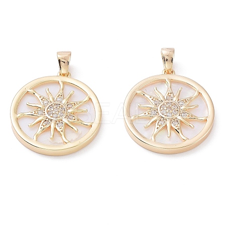 Rack Plating Brass Shell Pendants LS-KK-A183-58A-G-1