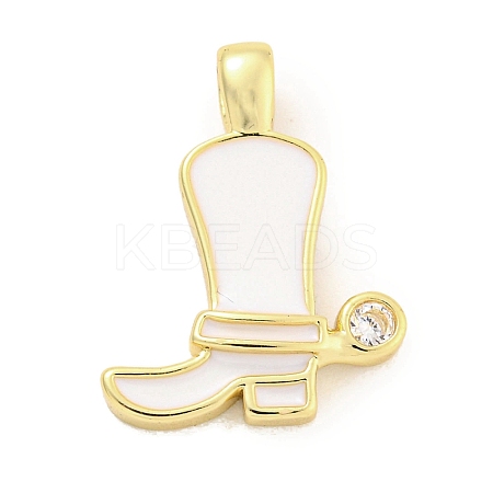 Brass with Cubic Zirconia with Enamel Pendant KK-Q814-22G-04-1