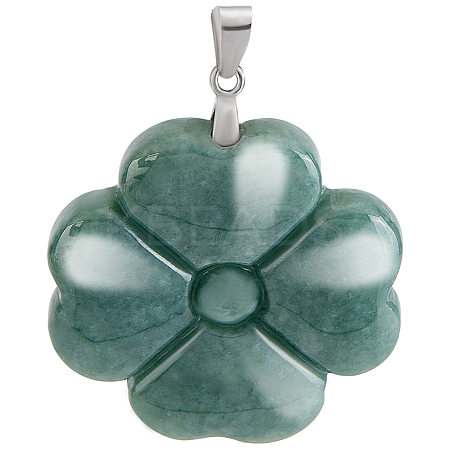 1Pc Natural Jadeite Carved Pendants G-BBC0001-61-1