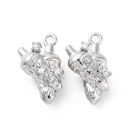 Brass Crystal Rhinestone Pendants KK-E793-08P-1