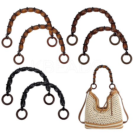 6Pcs Wood Rice Beaded Bag Handles HJEW-PH02166-1