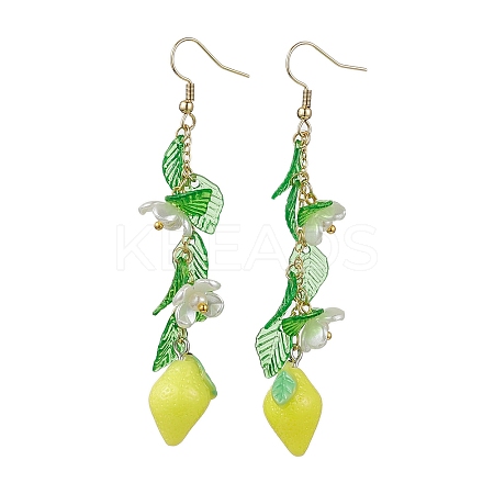 Acrylic 304 Stainless Steel Dangle Earrings EJEW-JE05735-01-1