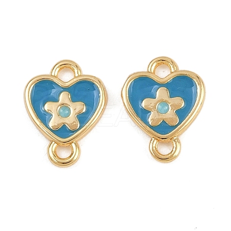 Brass Enamel Connector Charms KK-H078-03B-G01-1