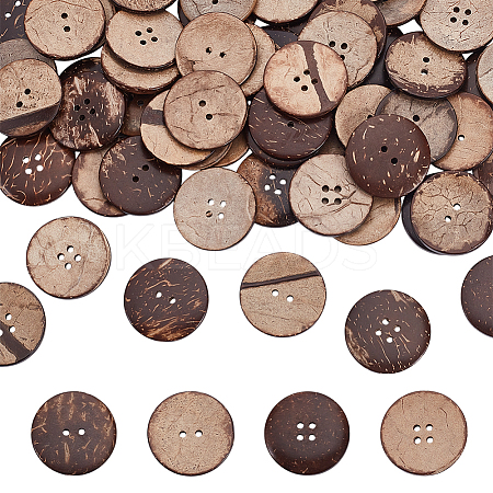 60Pcs 2 Styles Coconut Buttons BUTT-HY0001-22B-1