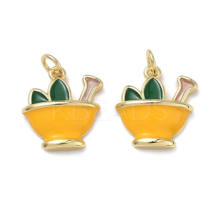 Brass Enamel Pendants KK-H256-07G-02-1