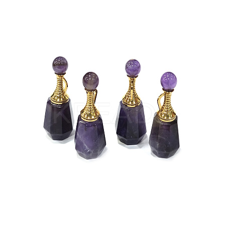 Faceted Natural Amethyst Pendants G-H252-A03-1