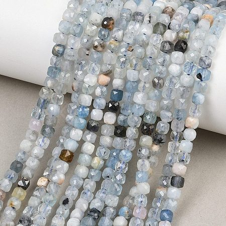 Natural Devil Blue Aquamarine Beads Strands G-Z163-A01-4x4mm-1
