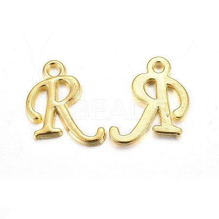 Golden Plated Alloy Letter Pendants LS-PALLOY-J718-01G-R-1