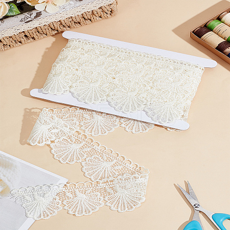 5 Yards Cotton Shell Shaped Flower Lace Ribbon OCOR-LP0001-92-1