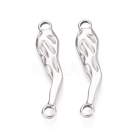 304 Stainless Steel Textured Hot Pepper Links/Cennector Charms STAS-T067-86P-1