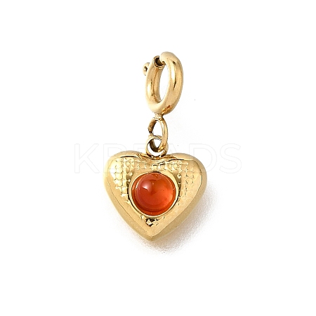 Heart 304 Stainless Steel Pendant Decorations STAS-H202-29G-1