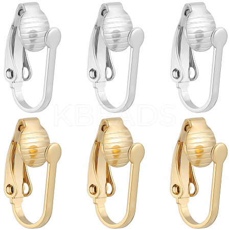 40Pcs 2 Colors Brass Clip-on Earring Findings KK-BBC0011-91-1