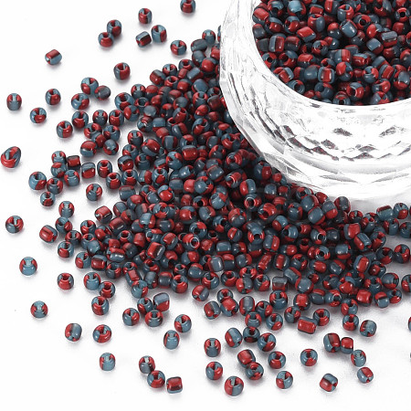 12/0 Two Tone Opaque Glass Seed Beads SEED-T006-01A-A04-1