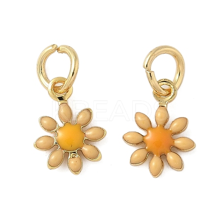 Brass Enamel Charms KK-C110-16B-02G-1