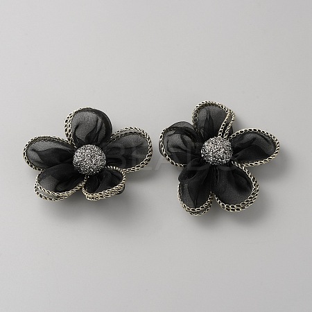 Lace & Plastic Detachable Shoe Buckle Clips FIND-WH0423-74B-1