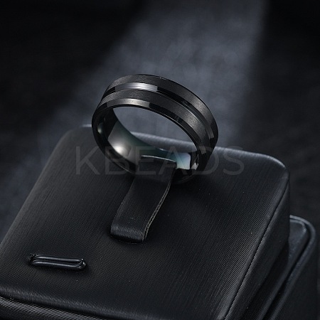 Grooved 201 Stainless Steel Finger Rings for Men WG2ADDA-25-1