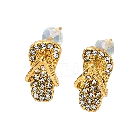 Flip Flop Alloy Crystal Rhinestone Stud Earrings FS-WGD6AB8-01-1