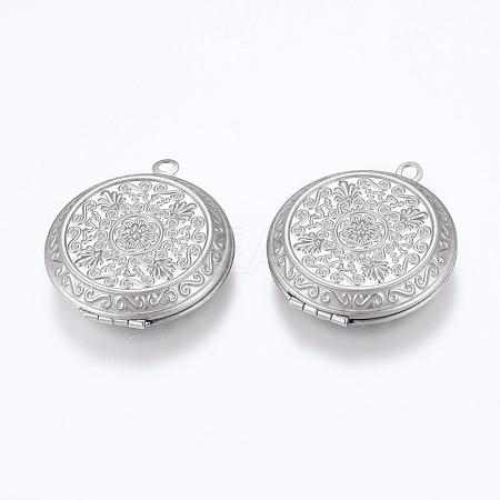 Tarnish Resistant 304 Stainless Steel Locket Pendants STAS-G146-22P-1