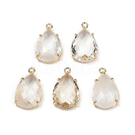 Natural Quartz Crystal Faceted Pendants G-K347-05G-04-1
