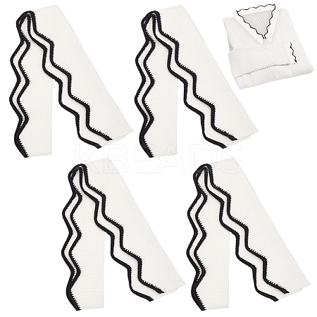 4Pcs 90% Ice Silk & 10% Elastic Fiber Ribbing Fabric for Cuffs FIND-BC0004-46A-1