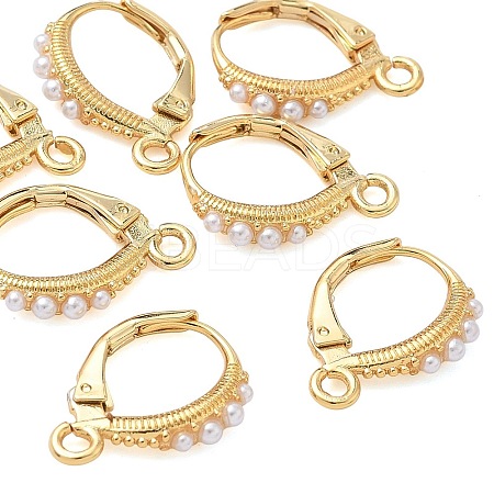 SHEGRACE Brass with Imitation Pearl Leverback Earring Findings XGR0069G-75G-1