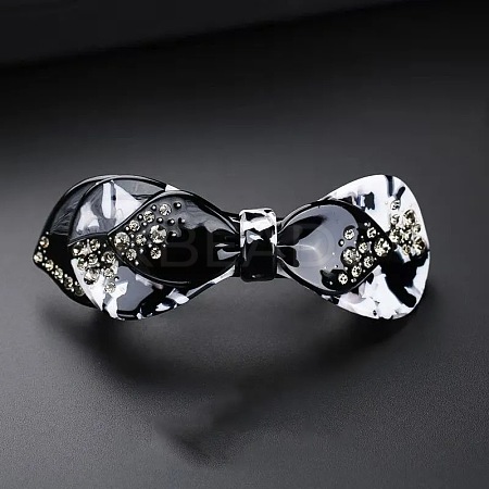 Bowknot Acrylic Hair Barrettes PW-WG89020-02-1